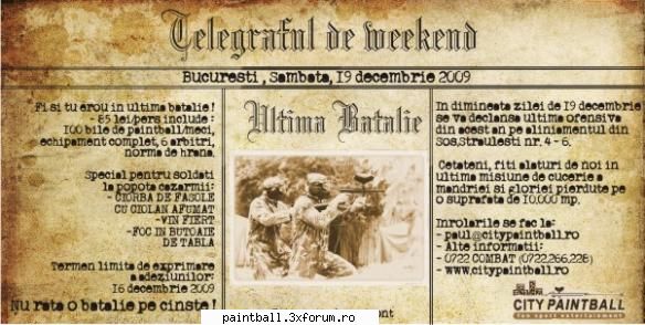 Cautam recruti! - Mai sunt doar 10 zile pana la Ultima Batalie - News/Stiri