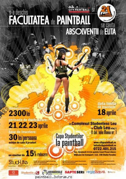 Cupa studentilor la paintball! - In perioada 21,22,23 aprilie se cauta absolventii - News/Stiri