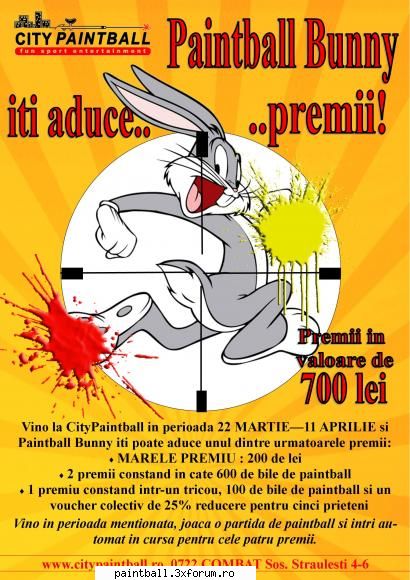 paintball bunny are cosul plin de cadouri. un joc la in perioada 22 martie � 11 aprilie iti poate